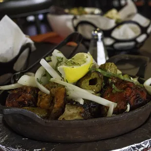 a bowl of food on a table