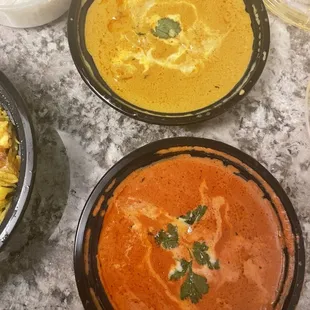 Butter Masala (top) and Tikka Masala (bottom)