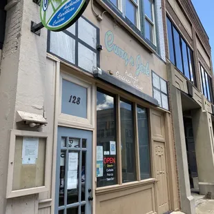 the front of the restaurant