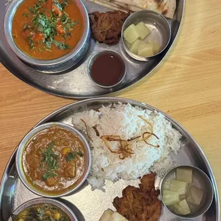 two plates of indian food