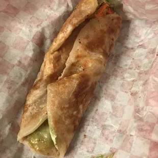 Paneer tikka kati roll
