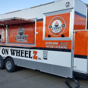 a food truck parked in a parking lot