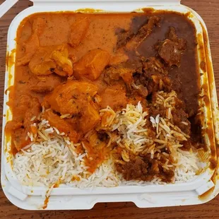 Chicken Tikka Masala and Goat Curry