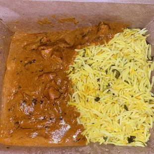 Ghee Makhni Butter Chicken (contains cashews), Turmeric &amp; Fenugreek Scented Basmati Rice