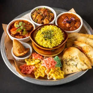a platter of food