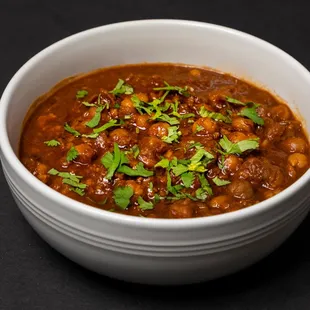 a bowl of chili and beans