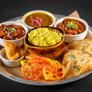 a platter of indian food