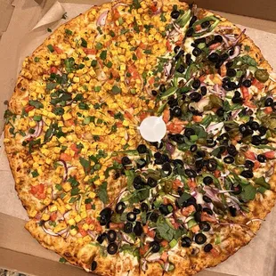 Left Half: butter paneer, right half: Indian veggie