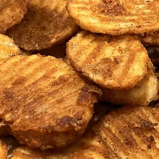 The fries. Just so you know they're as good as they look and seasoned with curry.