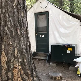 Bear lockers outside the tents don't require a padlock because they have a handle