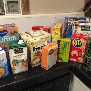 10 cans of sparkling water not included. As you can see- some of the boxes are dented but that&apos;s about it!