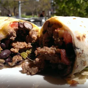 Beef burrito was delicious (served for weekend brunch -made to order on the grill)
