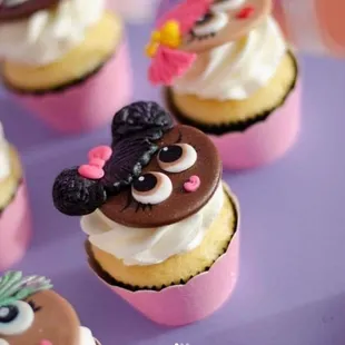 a close up of cupcakes