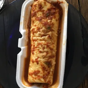 Smothered breakfast burrito