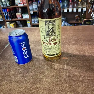 a can of root beer and a bottle of root beer