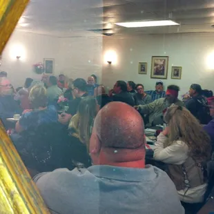 A larger group enjoying the privacy of our party room.