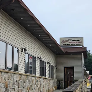 the front of the restaurant