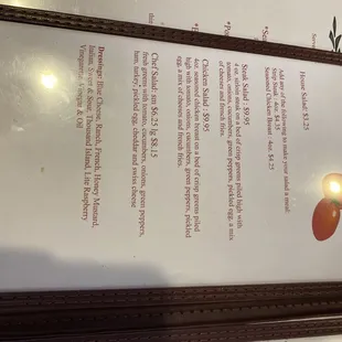 menu