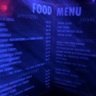 Food menu