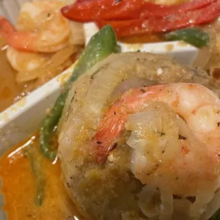 Mofongo con Camarones al Ajillo