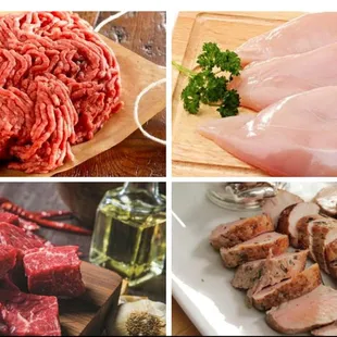 Ground Beef, Chicken, Beef Tips, and Pork Tenderloin