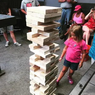 a little girl playing a game