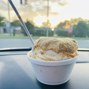 Loaded Apple pie cone in a cup