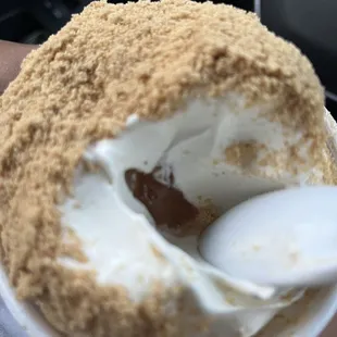 Filling was apple bits like in an apple pie.