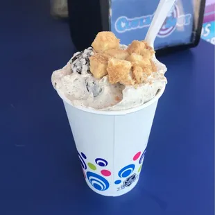 a cup of ice cream