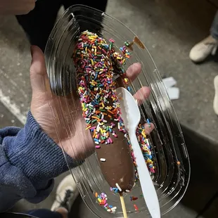 Frozen Banana with Sprinkles