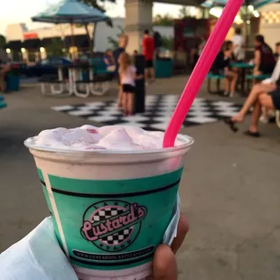 Mhmmm delicious! Concrete with strawberry and waffle cone pieces...kiddie size!