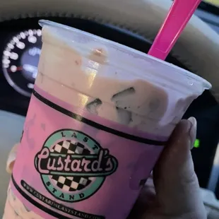 Cherry Smash Concrete- with cherries, chocolate flakes, and mixed nuts. Dangerously good!!