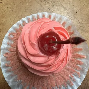 Cherry cupcake is official. Has real pieces of cherries inside the cupcake.