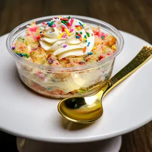 a dessert with sprinkles