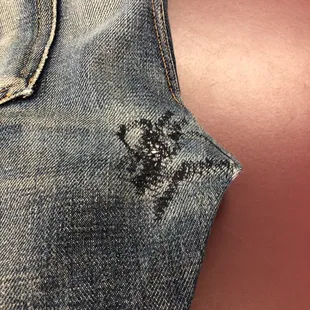 DO NOT LET THEM TAILOR YOUR VALUABLES! This is their attempt at patching a wear spot that is smaller than the circumference of a pen cap.