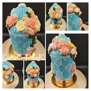 6" Double Barrel Custom Cake, All Butter Creme