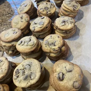 Signature giant cameo-sweet chocolate chip cookies made from secret family recipe!