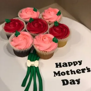 a bouquet of cupcakes