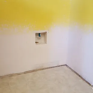 Eddie's work afterward. Awesome job of blending it all in. Our wood floor being replaced with tile this time!