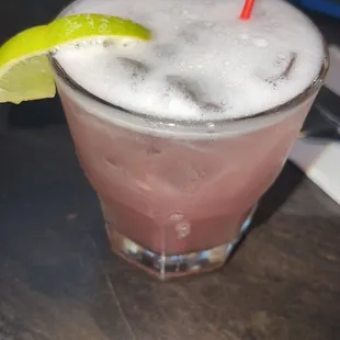 Raspberry Margarita! This is not on their menu I just asked if we can add flavor to it and voilà. I loved it! Lol