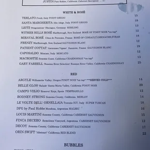menu