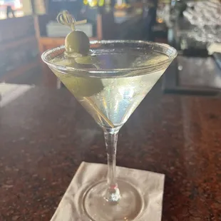 Dirty Martini with blue cheese stuffed olives