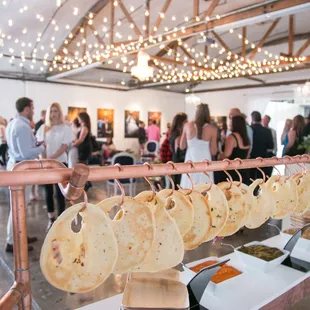 Hanging Flatbread Station - Elle and Jay Launch Party