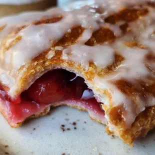 Glazed cherry pastry.