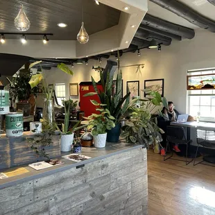 the interior of a coffee shop