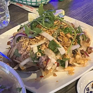 Mango and squid salad