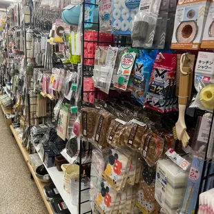 a store aisle with a variety of items