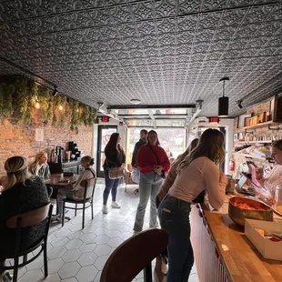 Inside their super cute cafe!