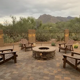 Pavers, Low-Voltage Lighting, Irrigation Line, Fire-Pit, Rock Facade on Fire-Pit