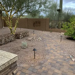 Pavers, Low-Voltage Lighting, Irrigation Line